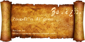 Zsupán Ágnes névjegykártya