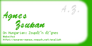 agnes zsupan business card